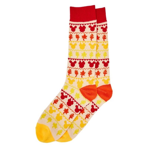 Loungefly Exclusive Disney Fall Mickey and Minnie Mouse Fair Isle Cozy Socks - Picture 1 of 8